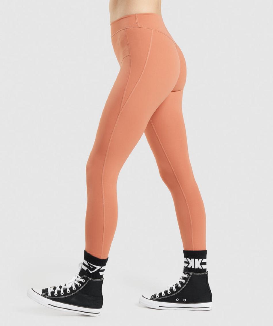 Leggins Gymshark Kk Fit 7/8 Mujer Naranjas | CO 2934ZUT